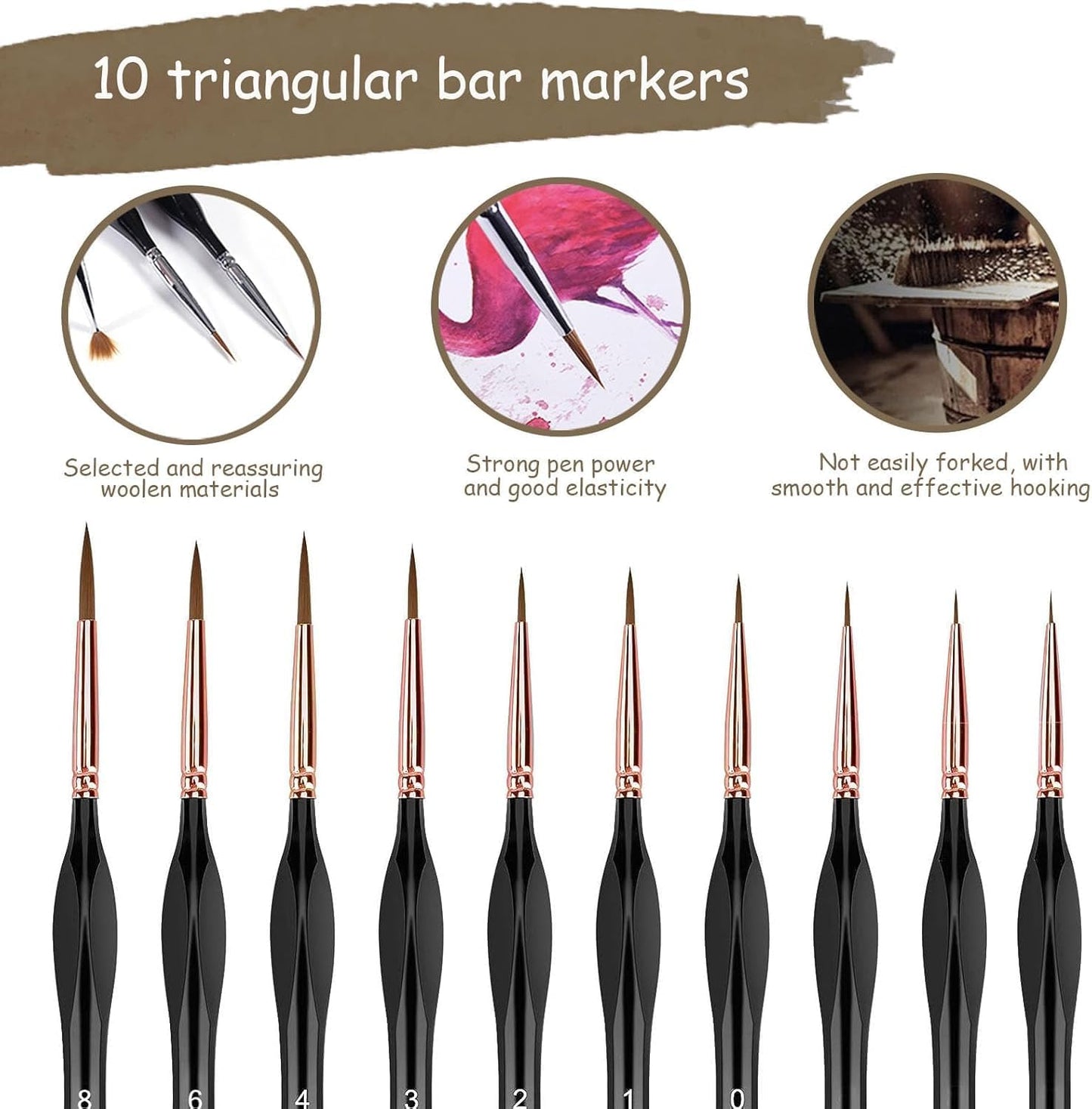 10-Piece Miniature Detail Paint Brush Set